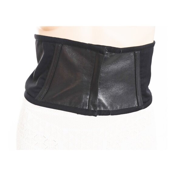 GIANNI VERSACE Vintage Black High Waist Wide Leather Belt - Picture 1 of 7